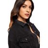 imageFloerns Womens Casual Drop Shoulder Ripped Crop Denim Jean JacketA Black