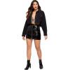 imageFloerns Womens Casual Drop Shoulder Ripped Crop Denim Jean JacketA Black
