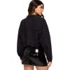 imageFloerns Womens Casual Drop Shoulder Ripped Crop Denim Jean JacketA Black