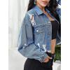 imageFloerns Womens Casual Drop Shoulder Ripped Crop Denim Jean JacketBlue a
