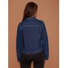 imageFloerns Womens Casual Drop Shoulder Ripped Crop Denim Jean JacketDark Blue With Pocket
