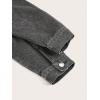 imageFloerns Womens Casual Drop Shoulder Ripped Crop Denim Jean JacketSmock Grey