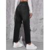 imageFloerns Womens High Waist Boyfriend Straight Leg Ripped Jeans Distressed Denim Pants GreyBlack Solid