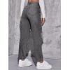 imageFloerns Womens High Waist Boyfriend Straight Leg Ripped Jeans Distressed Denim Pants GreyGrey Black