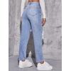 imageFloerns Womens High Waist Boyfriend Straight Leg Ripped Jeans Distressed Denim Pants GreyLight Blue
