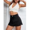 imageFloerns Womens High Waist Zipper Button Denim Shorts Jean Skort with PocketsBlack