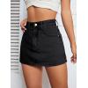 imageFloerns Womens High Waist Zipper Button Denim Shorts Jean Skort with PocketsBlack