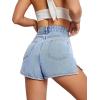 imageFloerns Womens High Waist Zipper Button Denim Shorts Jean Skort with PocketsLight Wash