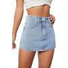 imageFloerns Womens High Waist Zipper Button Denim Shorts Jean Skort with PocketsLight Wash