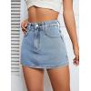 imageFloerns Womens High Waist Zipper Button Denim Shorts Jean Skort with PocketsPale Blue