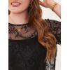 imageFloerns Womens Plus Size Sheer Mesh Short Sleeve Crop Top T Shirt without BraBlack Plain