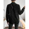 imageFloerns Womens Sheer Lace Button Down Long Sleeve Floral Blouse Shirt TopsJet Black