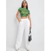 imageFloerns Womens Sheer See Through Mock Neck Star Pattern Mesh Blouse Tops without BraGreen Marble