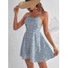 imageFloerns Womens Summer Ditsy Floral Backless Tie Back Sleeveless Cami Mini DressBlue Sky