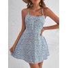imageFloerns Womens Summer Ditsy Floral Backless Tie Back Sleeveless Cami Mini DressBlue Sky