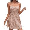 imageFloerns Womens Summer Ditsy Floral Backless Tie Back Sleeveless Cami Mini DressCoral Pink