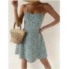 imageFloerns Womens Summer Ditsy Floral Backless Tie Back Sleeveless Cami Mini DressDark Green