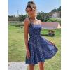 imageFloerns Womens Summer Ditsy Floral Backless Tie Back Sleeveless Cami Mini DressDeep Blue