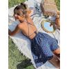 imageFloerns Womens Summer Ditsy Floral Backless Tie Back Sleeveless Cami Mini DressDeep Blue