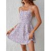 imageFloerns Womens Summer Ditsy Floral Backless Tie Back Sleeveless Cami Mini DressLilac Purple