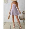 imageFloerns Womens Summer Ditsy Floral Backless Tie Back Sleeveless Cami Mini DressLilac Purple