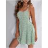 imageFloerns Womens Summer Ditsy Floral Backless Tie Back Sleeveless Cami Mini DressMint Green