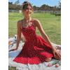 imageFloerns Womens Summer Ditsy Floral Backless Tie Back Sleeveless Cami Mini DressRed