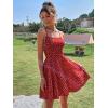 imageFloerns Womens Summer Ditsy Floral Backless Tie Back Sleeveless Cami Mini DressRed