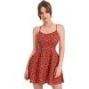 imageFloerns Womens Summer Ditsy Floral Backless Tie Back Sleeveless Cami Mini DressRed Multi