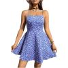 imageFloerns Womens Summer Ditsy Floral Backless Tie Back Sleeveless Cami Mini DressSky Blue