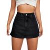 imageFloerns Womens High Waist Zipper Button Denim Shorts Jean Skort with PocketsBlack