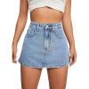 imageFloerns Womens High Waist Zipper Button Denim Shorts Jean Skort with PocketsPale Blue