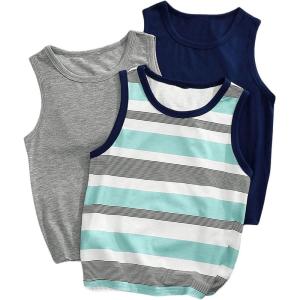 imageFloerns Boys 3 Pcs Sleeveless Crew Neck Pocket Casual Solid Tank TopRoyal Blue