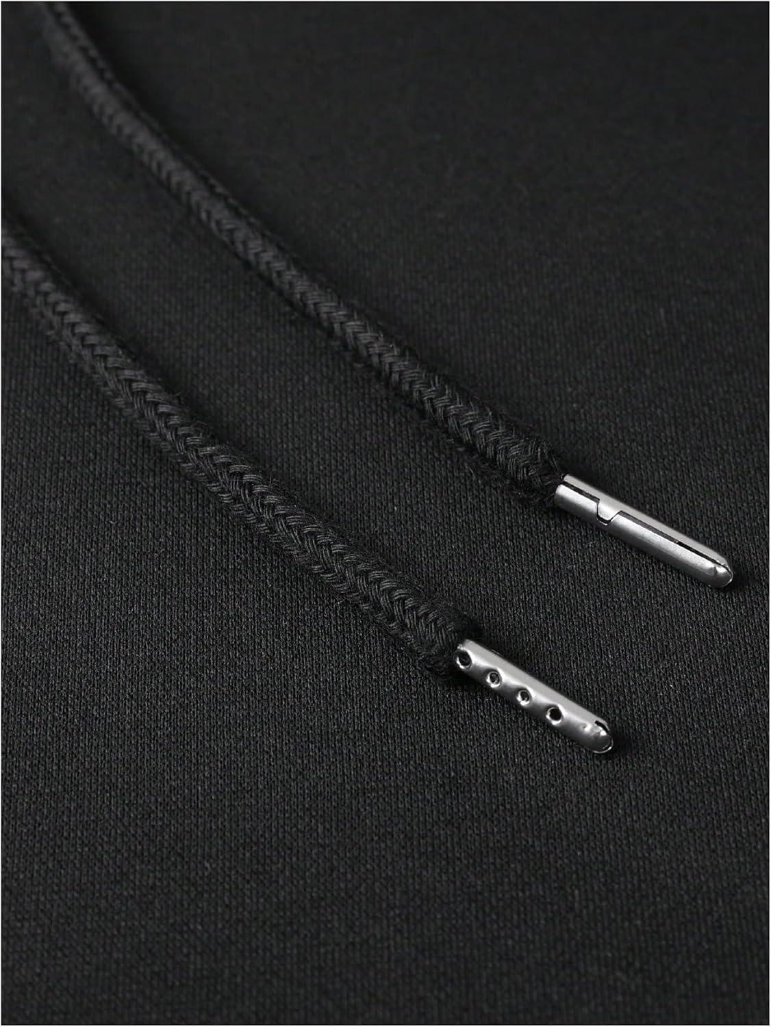 imageFloerns Mens Graphic Print Long Sleeve Drawstring Hoodie Pullover SweatshirtBlack Cross
