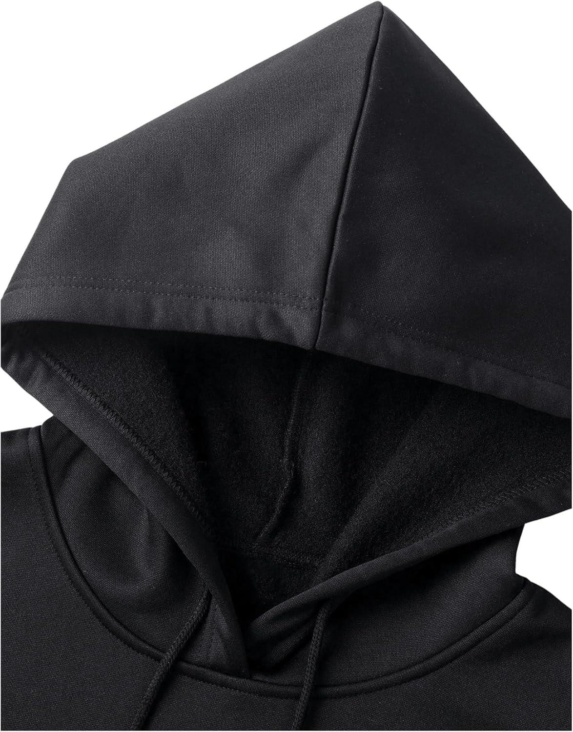 imageFloerns Mens Graphic Print Long Sleeve Drawstring Hoodie Pullover SweatshirtBlack Cross