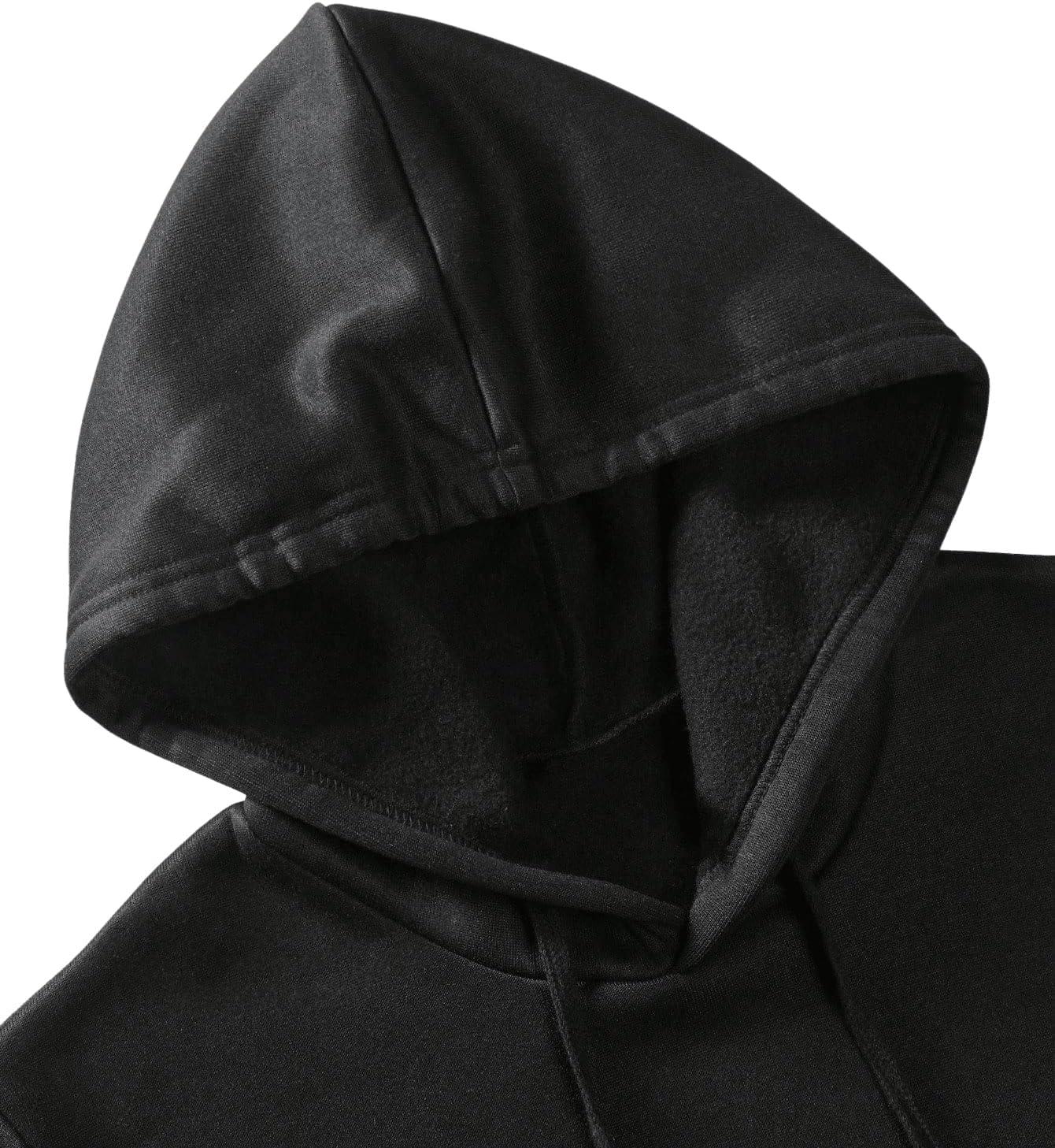imageFloerns Mens Graphic Print Long Sleeve Drawstring Hoodie Pullover SweatshirtBlack Ink Slogan