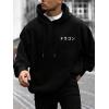 imageFloerns Mens Graphic Print Long Sleeve Drawstring Hoodie Pullover SweatshirtBlack White Dragon