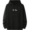 imageFloerns Mens Graphic Print Long Sleeve Drawstring Hoodie Pullover SweatshirtBlack White Wing