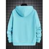 imageFloerns Mens Graphic Print Long Sleeve Drawstring Hoodie Pullover SweatshirtBlue Black Letter