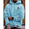 imageFloerns Mens Graphic Print Long Sleeve Drawstring Hoodie Pullover SweatshirtBlue Rose Floral