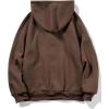 imageFloerns Mens Graphic Print Long Sleeve Drawstring Hoodie Pullover SweatshirtCoffee Brown