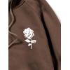 imageFloerns Mens Graphic Print Long Sleeve Drawstring Hoodie Pullover SweatshirtCoffee Brown