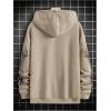 imageFloerns Mens Graphic Print Long Sleeve Drawstring Hoodie Pullover SweatshirtKhaki Dragon