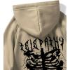 imageFloerns Mens Graphic Print Long Sleeve Drawstring Hoodie Pullover SweatshirtKhaki Letter