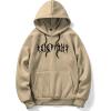 imageFloerns Mens Graphic Print Long Sleeve Drawstring Hoodie Pullover SweatshirtKhaki Letter