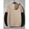imageFloerns Mens Graphic Print Long Sleeve Drawstring Hoodie Pullover SweatshirtKhaki and Black