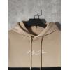 imageFloerns Mens Graphic Print Long Sleeve Drawstring Hoodie Pullover SweatshirtKhaki and Black