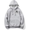 imageFloerns Mens Graphic Print Long Sleeve Drawstring Hoodie Pullover SweatshirtLight Grey