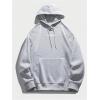 imageFloerns Mens Graphic Print Long Sleeve Drawstring Hoodie Pullover SweatshirtPale Grey