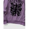 imageFloerns Mens Graphic Print Long Sleeve Drawstring Hoodie Pullover SweatshirtPurple Skeleton